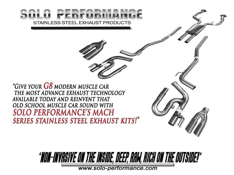Solo Performance - Pontiac G8 GT/GXP Mach Cat Back Exhaust Kit (2008-2009)