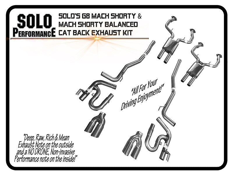 Solo Performance - Pontiac G8 GT/GXP Mach Shorty Balanced Cat Back Exhaust Kit (2008-2009)