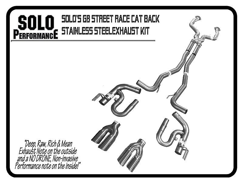 Solo Performance - Pontiac G8 GT/GXP Street Race 2 1/2" Cat Back Exhaust Kit (2008-2009)