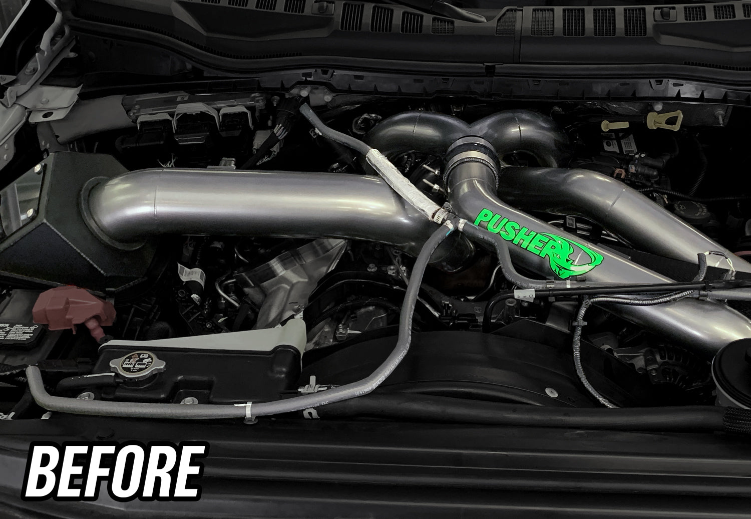 Pusher Coolant Reroute for 2011+ Ford F250/350 6.7L Powerstroke