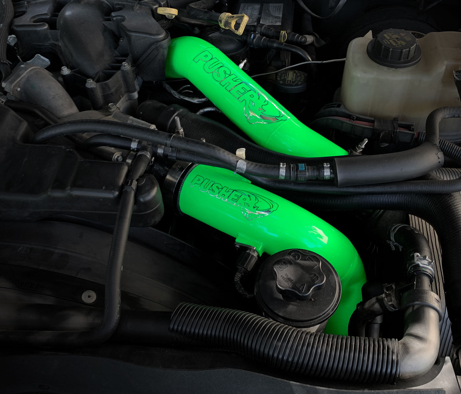 Pusher Intakes - 6.7L Powerstroke 3" Hot & Cold Side Charge Tubes w/Throttle Valve Adapter (2017-2022)