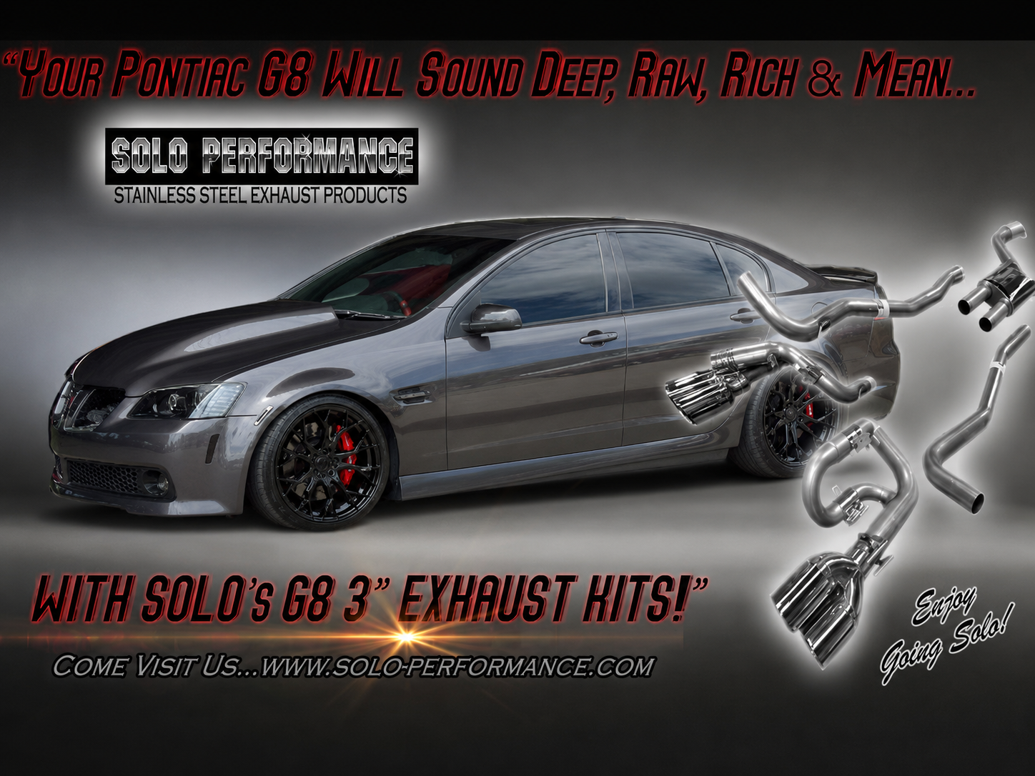Solo Performance - Pontiac G8 GT/GXP 3" Mach-X3 Cat Back Exhaust Kit (2008-2009)